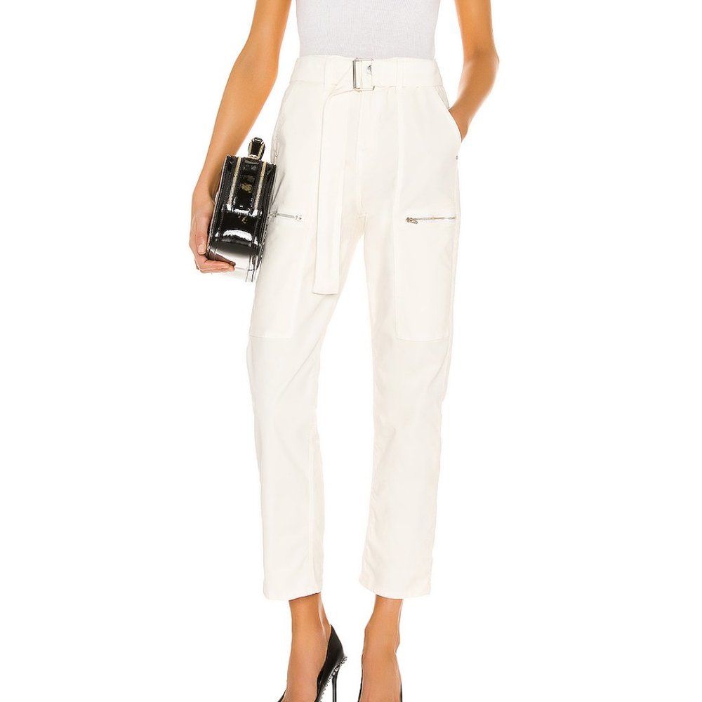 GRLFRND Skylar White Cargo High Waist Pant